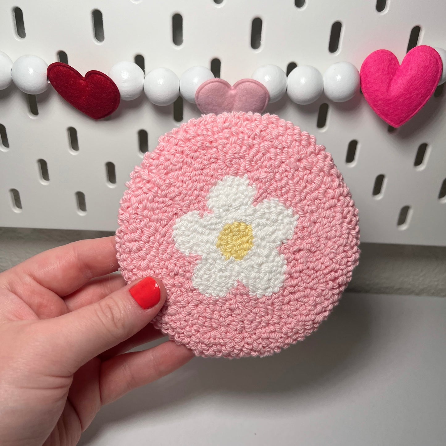 Pink Flower Mug Rug Coaster