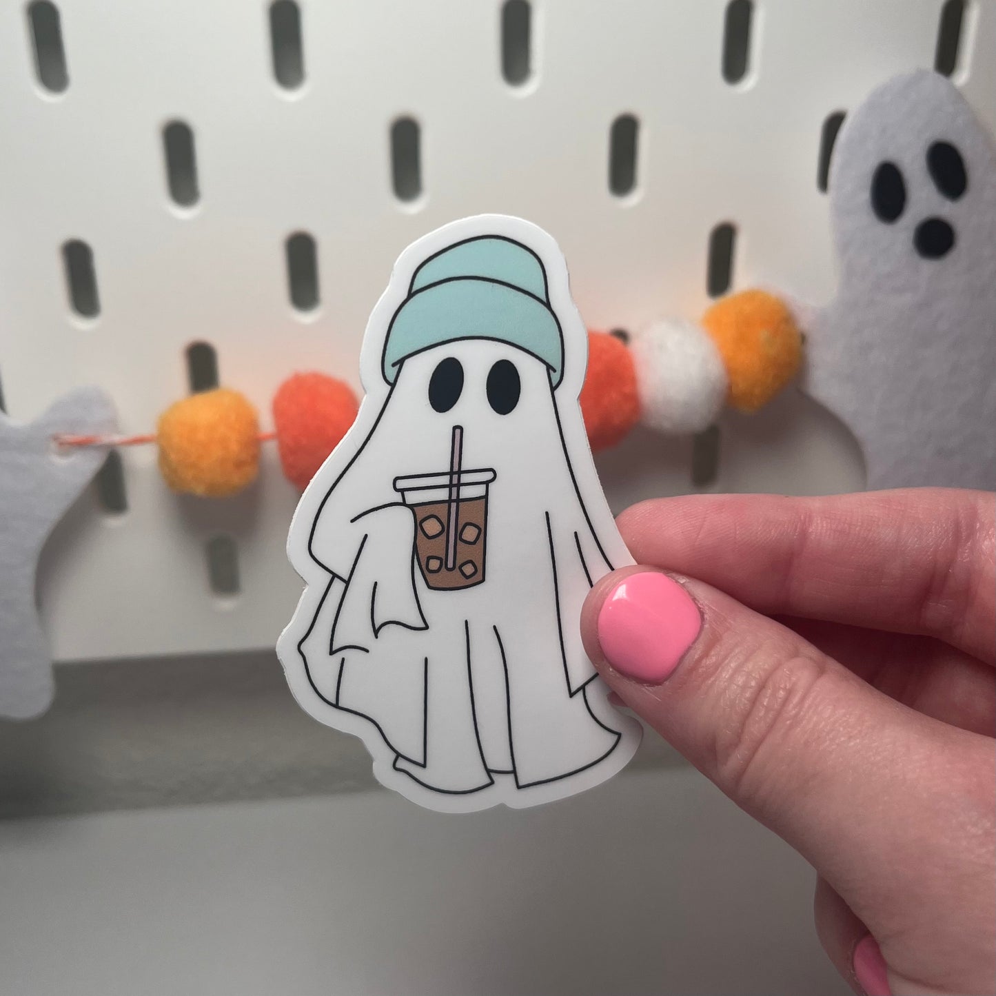 Iced Coffee Ghost Sticker