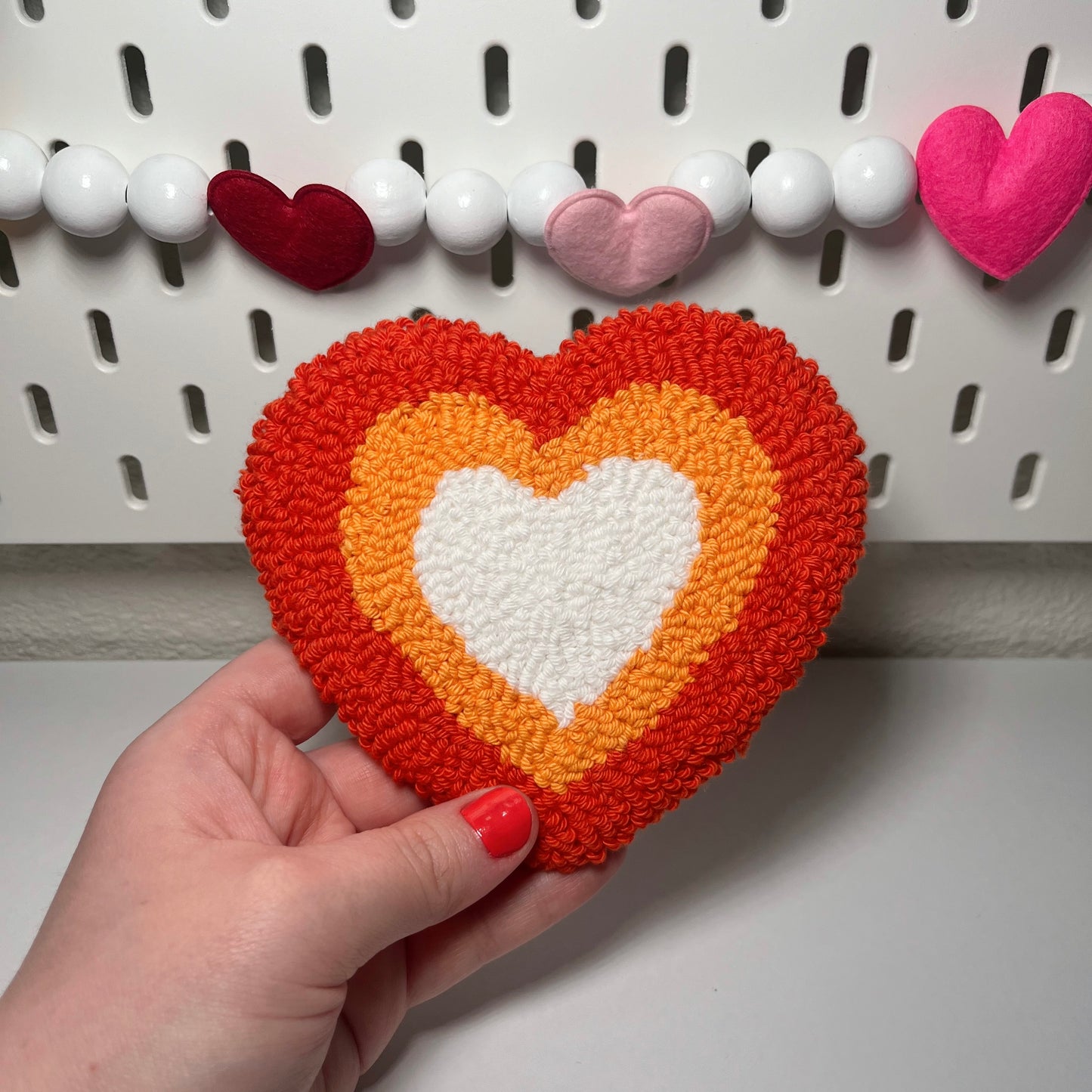 Orange Heart Mug Rug Coaster