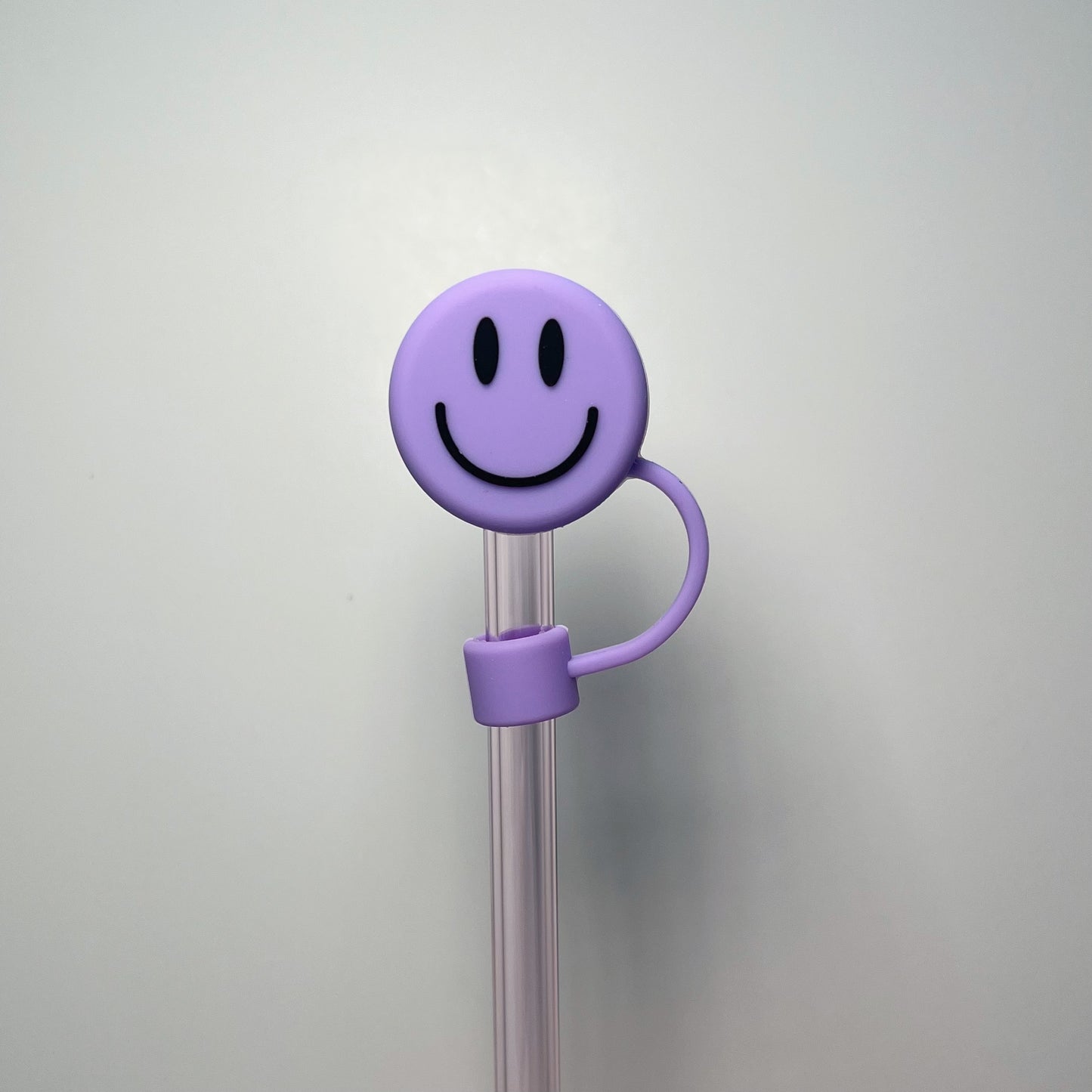 Purple Smiley Straw Topper