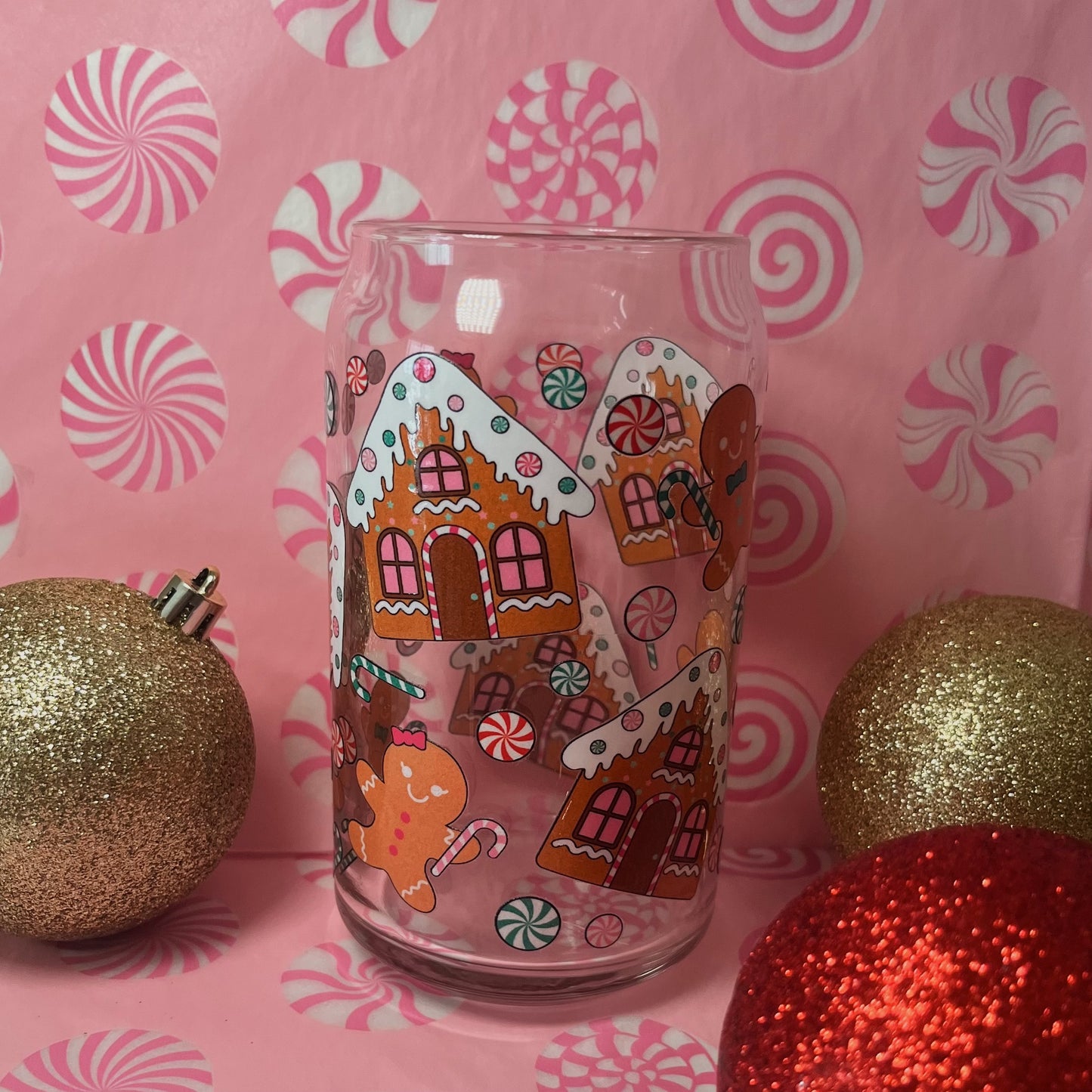 Gingerbread House Glass Cup