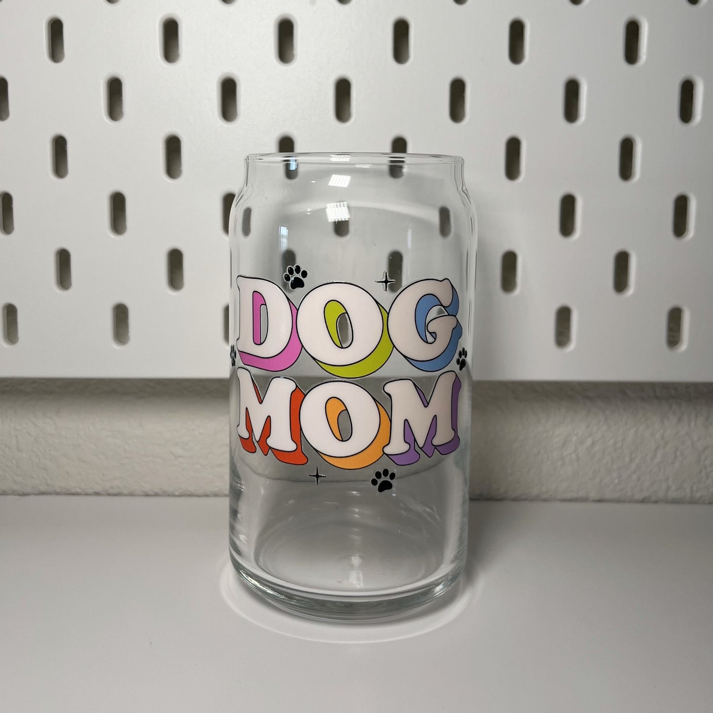 Dog Mom Glass Cup