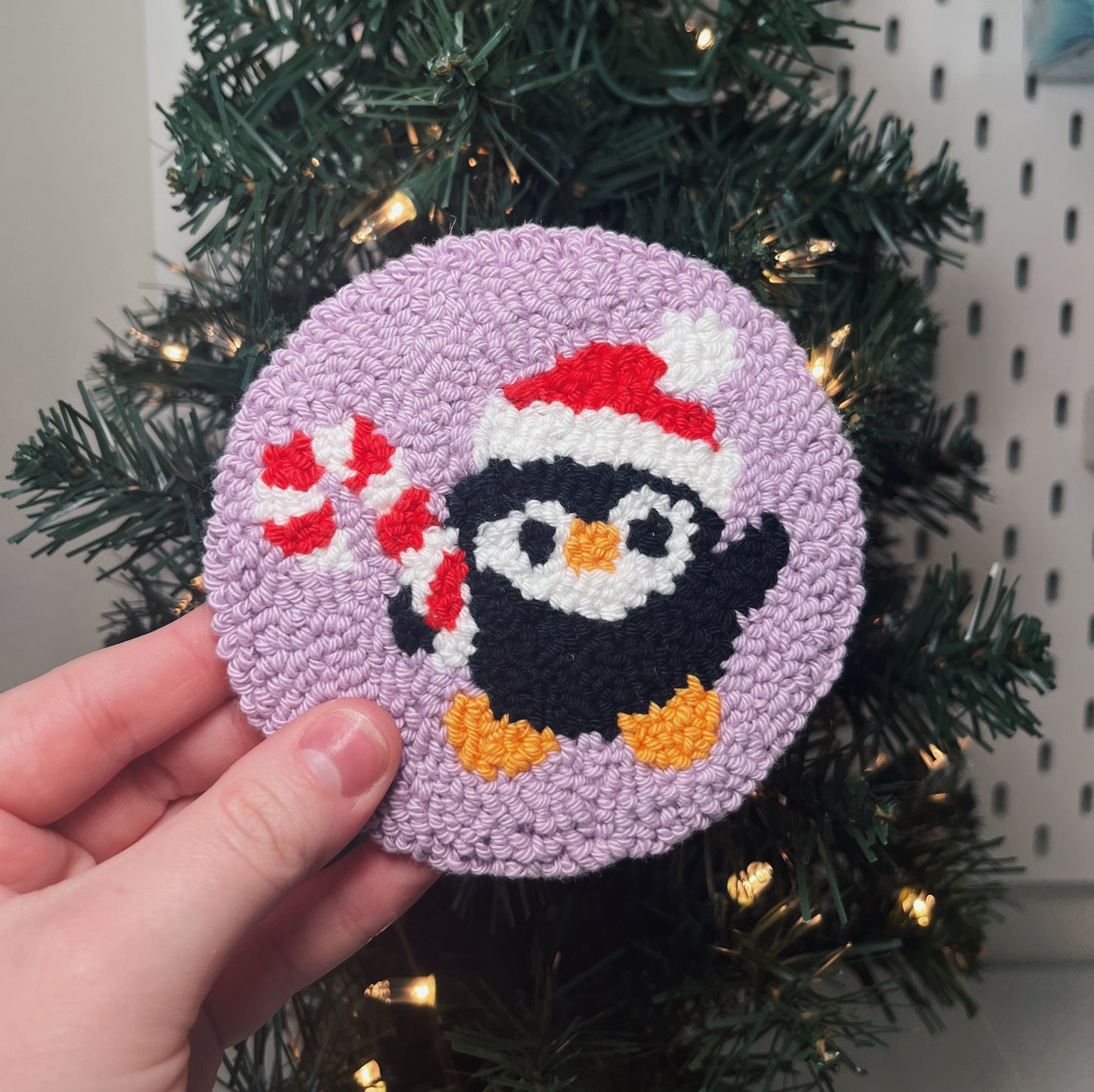 Christmas Penguin Mug Rug Coaster