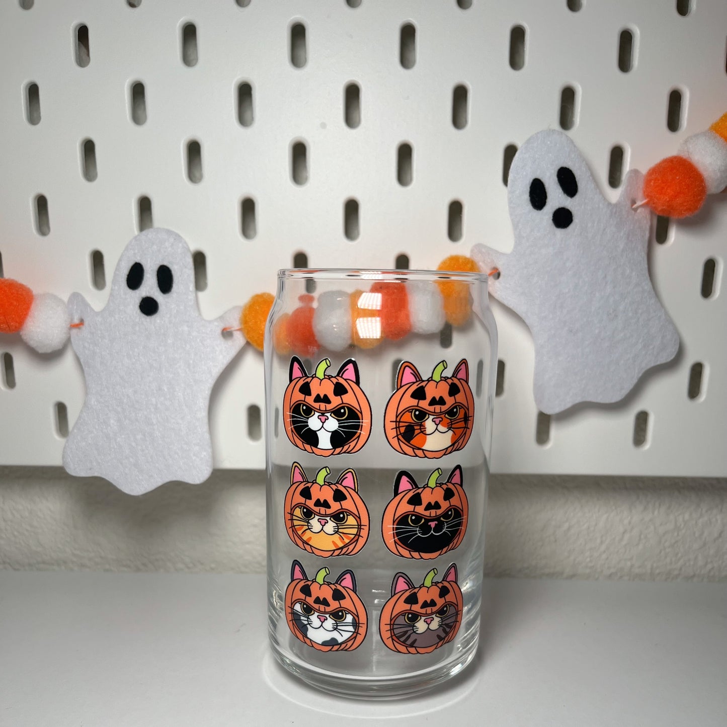 Spooky Cats Glass Cup