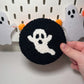 Black Ghost Mug Rug Coaster