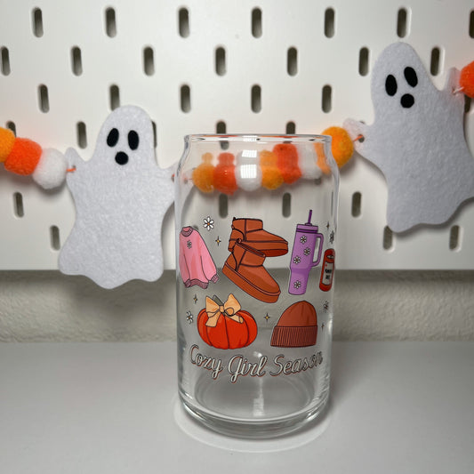 Cozy Girl Season Glass Cup